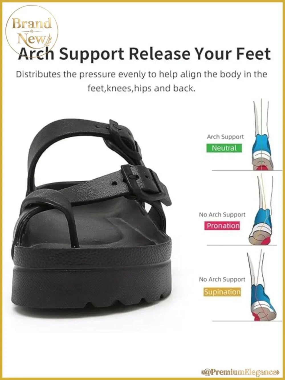 Women's Platform Flip Flops with Arch Support EVA Lightweight Chunky Slide